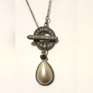 14 inch Necklace,  Tear Drop Pendant